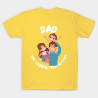 Tech-Savvy Dad: Guiding the Future Generation - Dark Colors - Kids T-Shirt